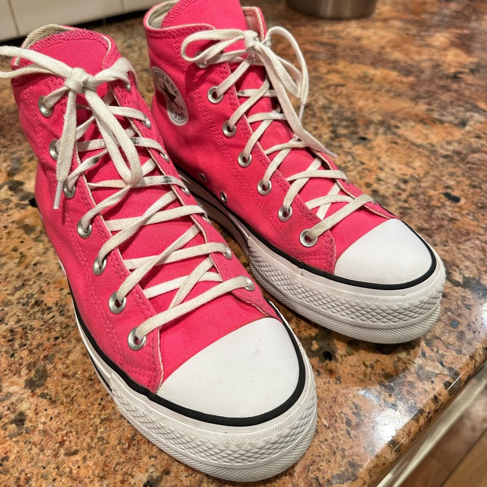 SOLD Pink Platform Converse